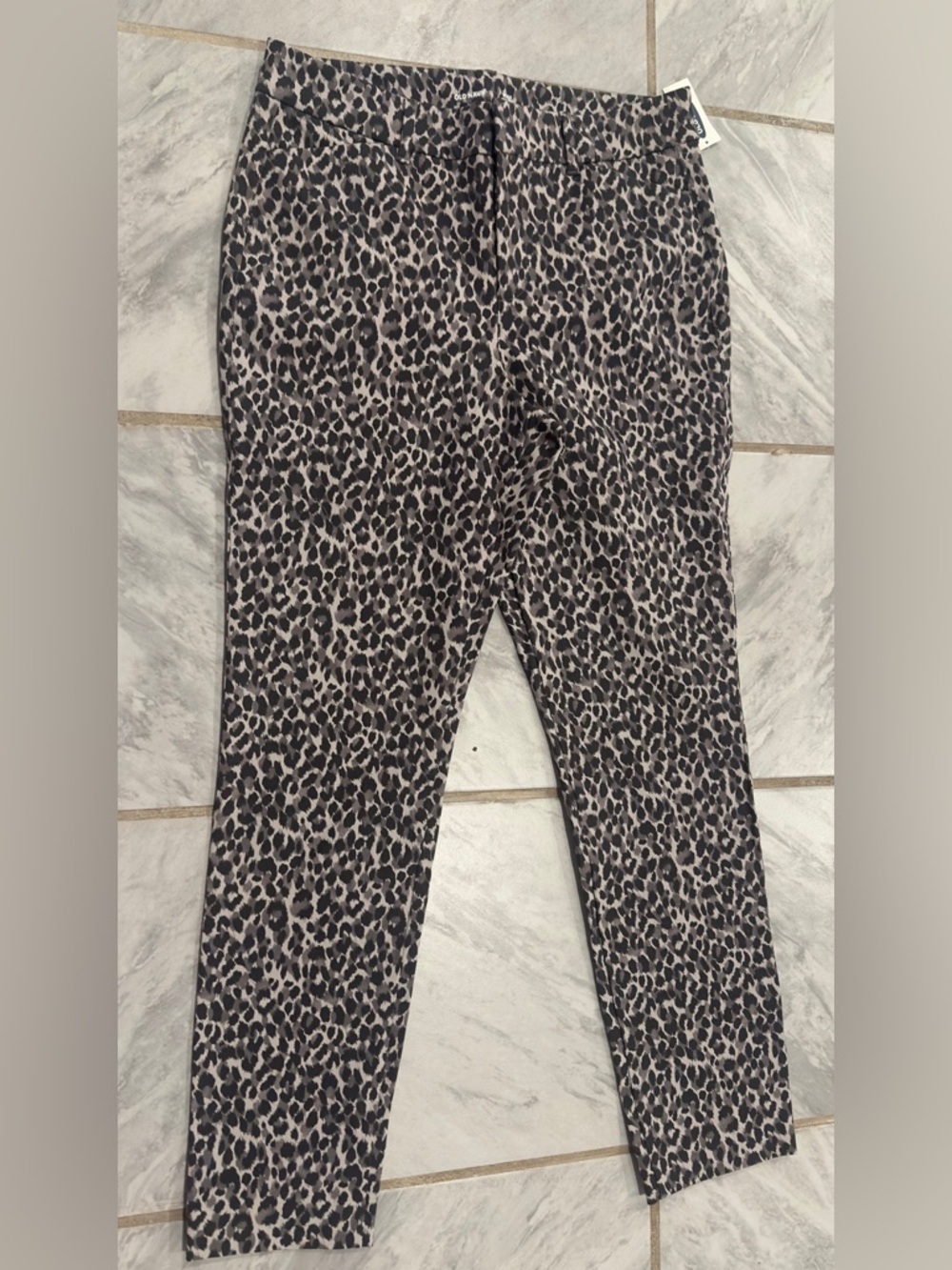 NWT Old Navy Womens Animal Print Pixie Slim Dress Pants Size 6 High Rise